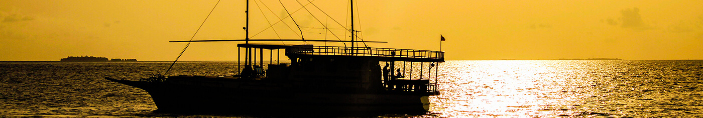 View of the sun set cruise in Maldives.