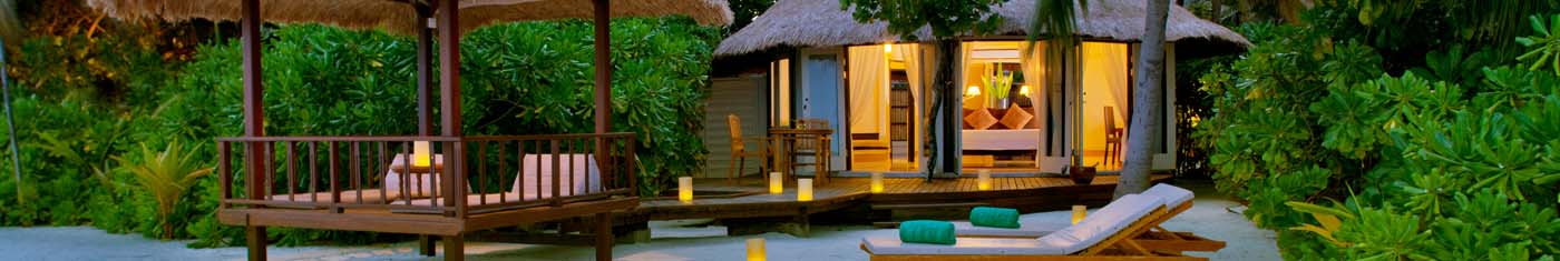 Relaxing views of the beach bungalows with comforting amenities in Maldives