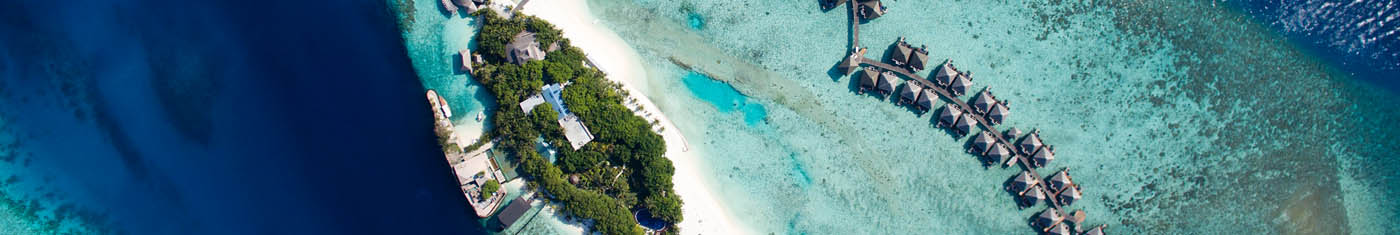 Elegant view of the Maldives hotels in the beach
