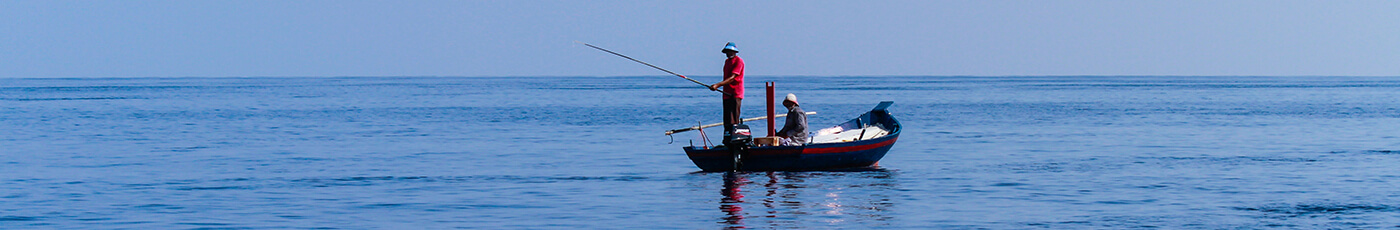 Distance view of deep water fishing in Maldives