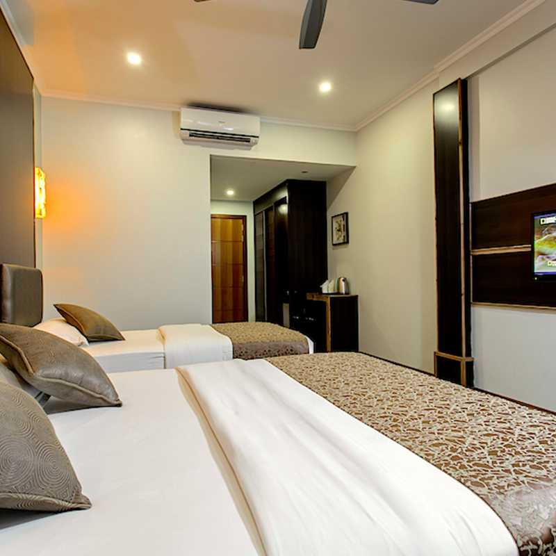 Spacious bedrooms of the hotel