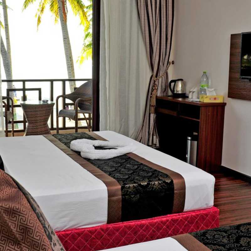 Interior view of the comfy double room sea view In Maldives