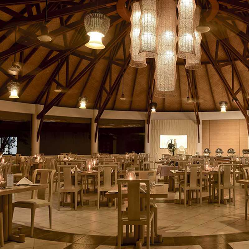 Interior view of the dining area in Maldives hotels
