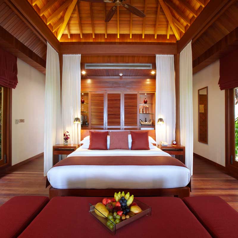 Interior of the specious bedroom in Maldives Resorts